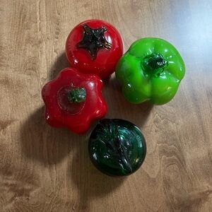 Vintage Glass Pepper and Tomato